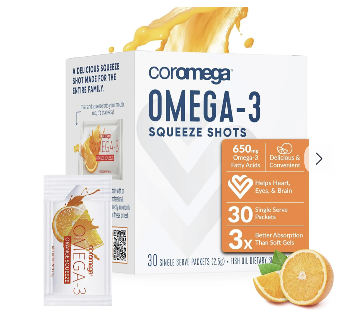 Coromega Omega-3 Squeeze Shots, Orange